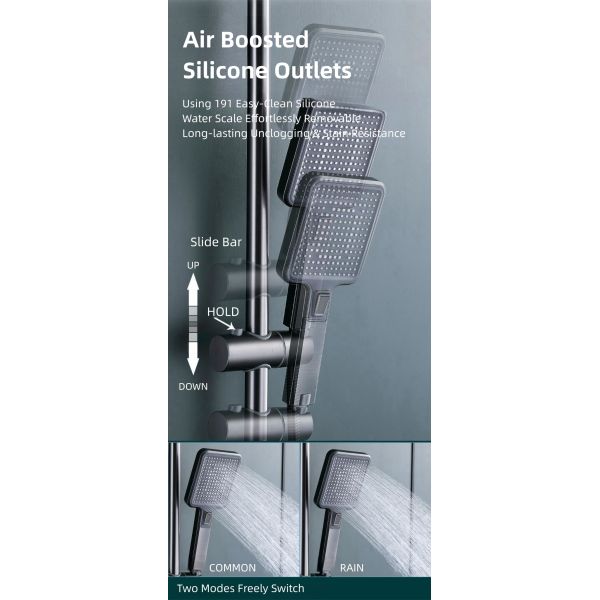 Household Thermostatic Exposed Valve Showers Rainfall Shower Set OEM ODM