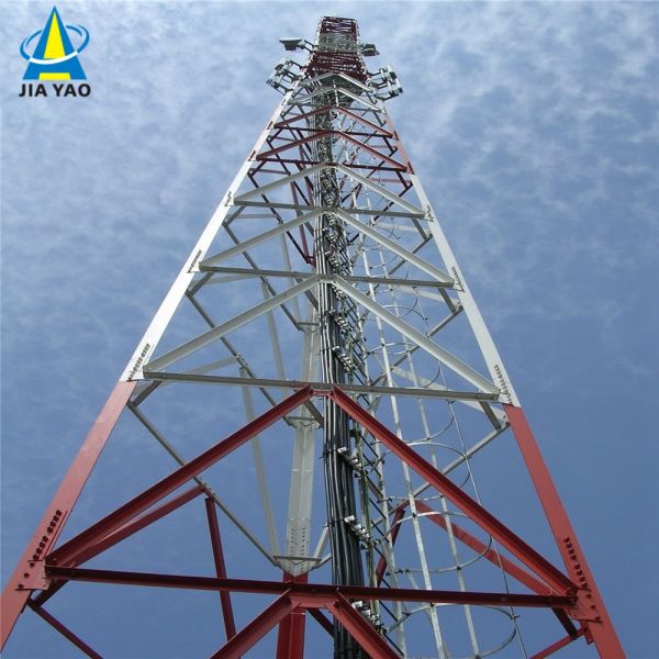 3 Leg 60 Degree Telecom Triangular Lattice Tower Self Supporting Communication Angle Steel Tower