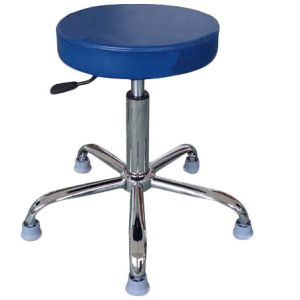 Swivel High ESD PU Leather Antsiatic Round Stool With Footrest