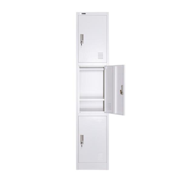 Office Staff Metal Lockers 3 Doors Gym Clothes Storage