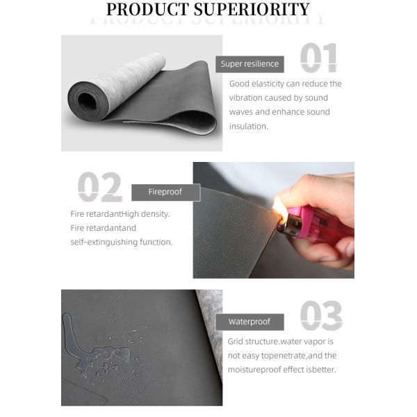Mass Loaded Vinyl Soundproofing Material Felt Fireproof NBR Rubber MLV Roll