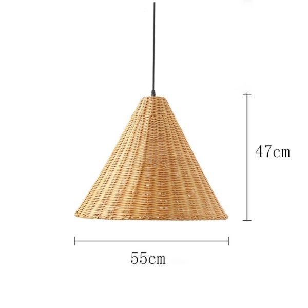 farmhouse light bar dining lights Minimalist Brown Beige Retro wicker pendant light(WH-WP-96)