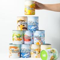 Impresión personalizada de cartón cilindro tubo de papel embalaje de helados con logotipo en relieve tapa de movimiento de metal