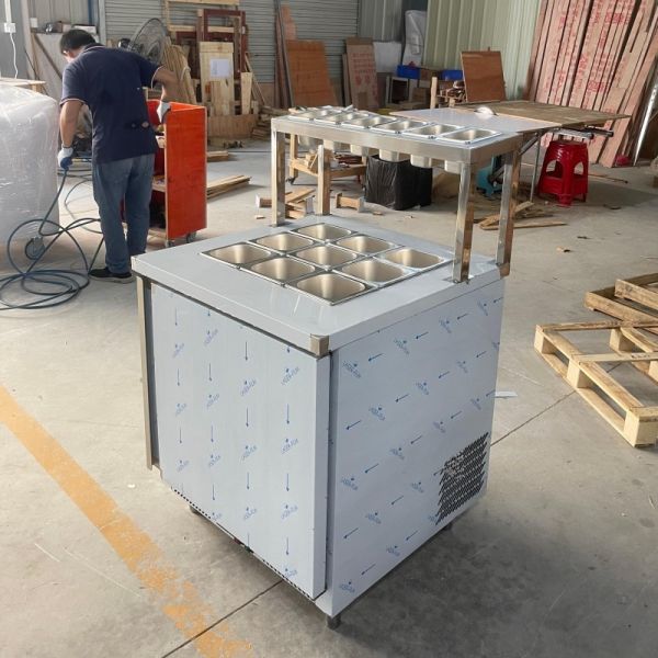 Fast Food Restaurant Salad Preparation Fridge Customized 9 Pans