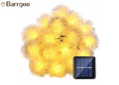 Fur Ball Snowball Solar Led String Christmas Lights , Solar Hanging Christmas Lights 4.8m 20led
