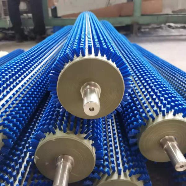 Customized Blue Cylindrical Brush Rollerclean Brush Roller For Cleaning Machine