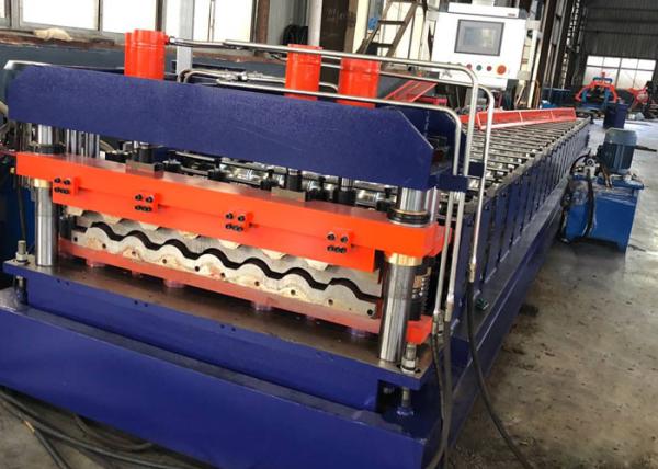 PPGI Steel Metal Roof Panel Roll Forming Machine 16 Rollers , 0.3-0.8mm Thickness