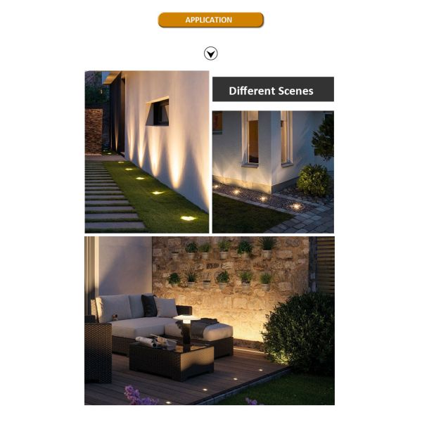 Inground Led Light Beam Angle 8 Degree DC24V 3W 3000K 50*50MM With IP67 Aluminum Body