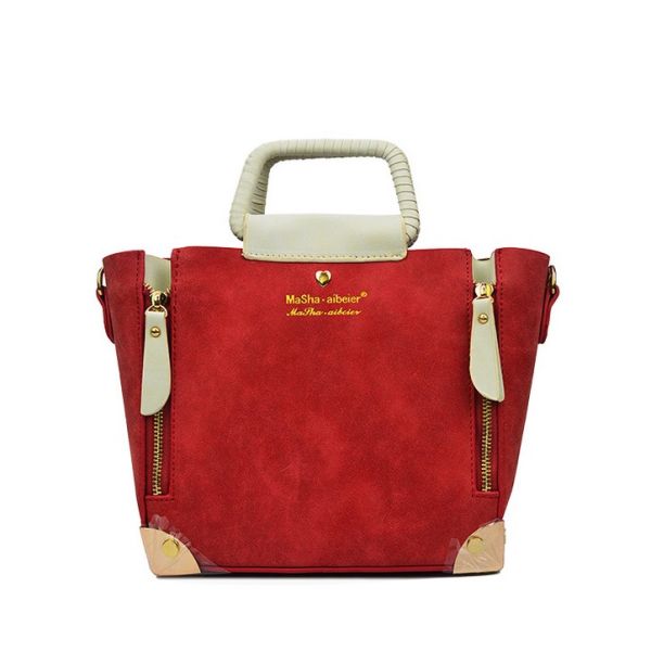 2016 new women's fashion spell color Korean Metal Boston handbag shoulder Messenger Bag