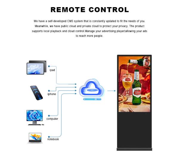 Qtenboard Pared vertical interior exterior colgante 2K Señalización digital de alto brillo para Metro de marca de centro comercial con control remoto CMS