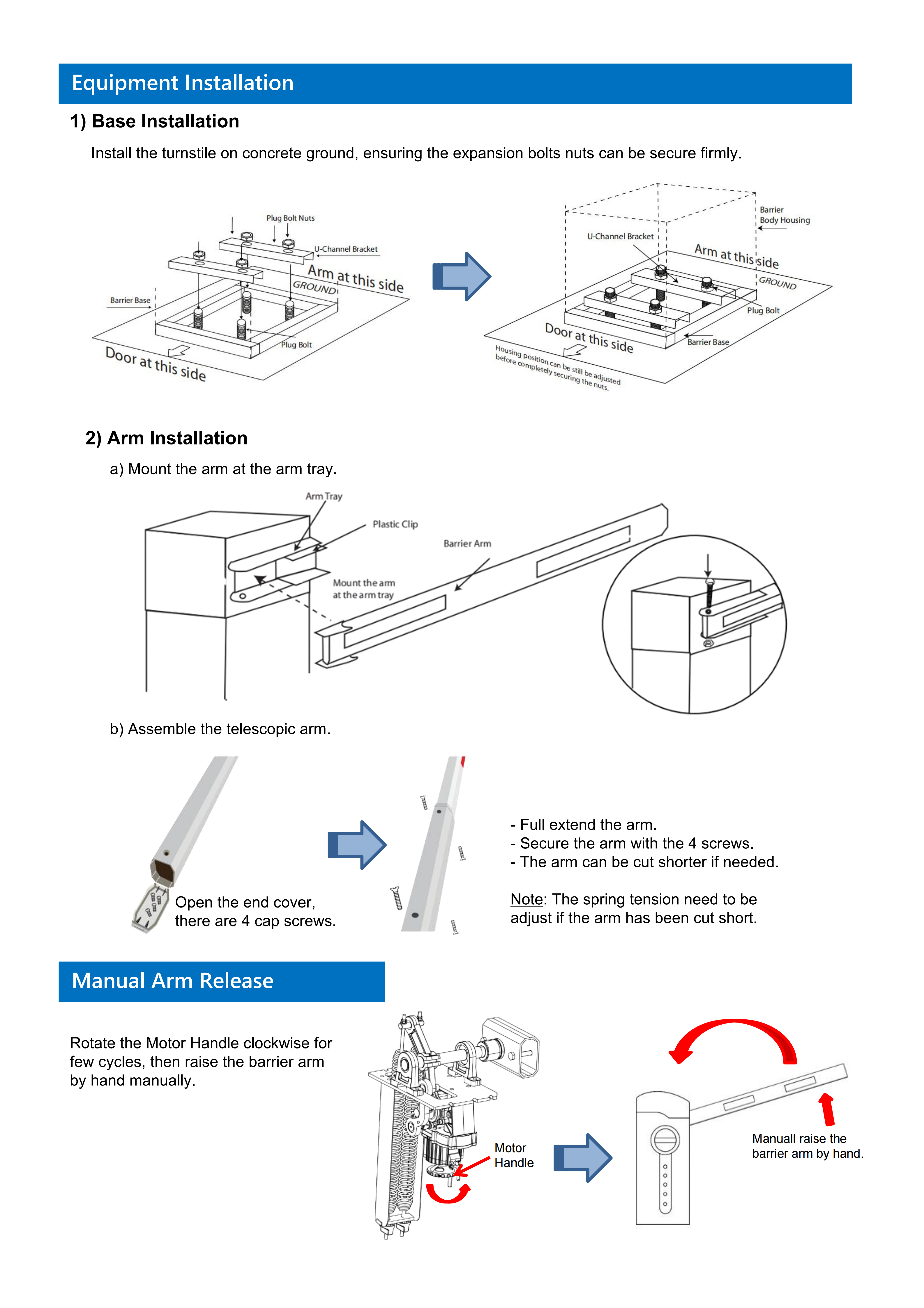 Parking Lot Barrier Gate Access Control System IP44 Rising / Falling Straight Bar Barrier Gate