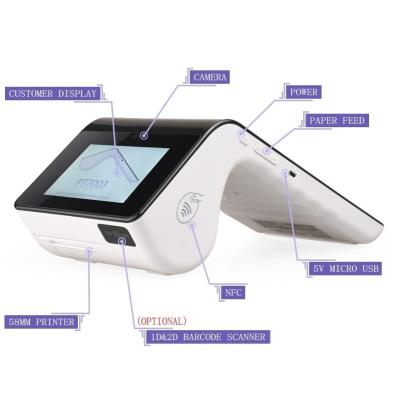 Android9.0 Mobile Smartphone POS System For Restaurants NFC Reader