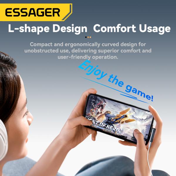 L-Shape iPhone Lightning à l'adaptateur audio 3,5 mm pour iOS Android