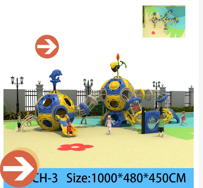 Space Capsule Theme Playground Equipment Custom web Climbers Swings  Plastic Slides for Parks  Kindergartens Safe & Child-Friendly​