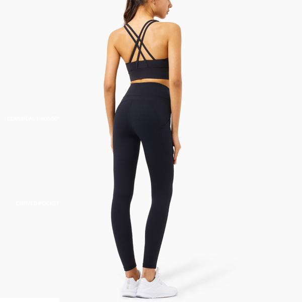Lulu Cross Back Strappy Yoga levanta os grupos 215gsm TUV do Activewear da ioga do sutiã dos esportes