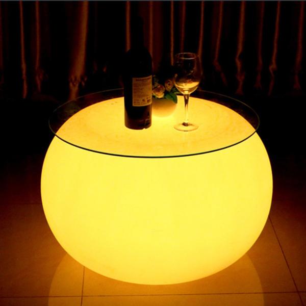 Modern Commercial LED Illuminated Cocktail Table With Rechargeable Lithium Battery