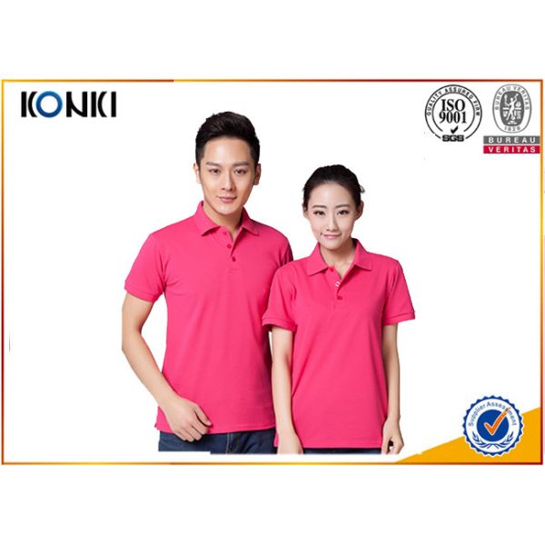 Cotton / Polyester Golf Polo Shirt Knitted Mens Custom Printed Polo Shirts