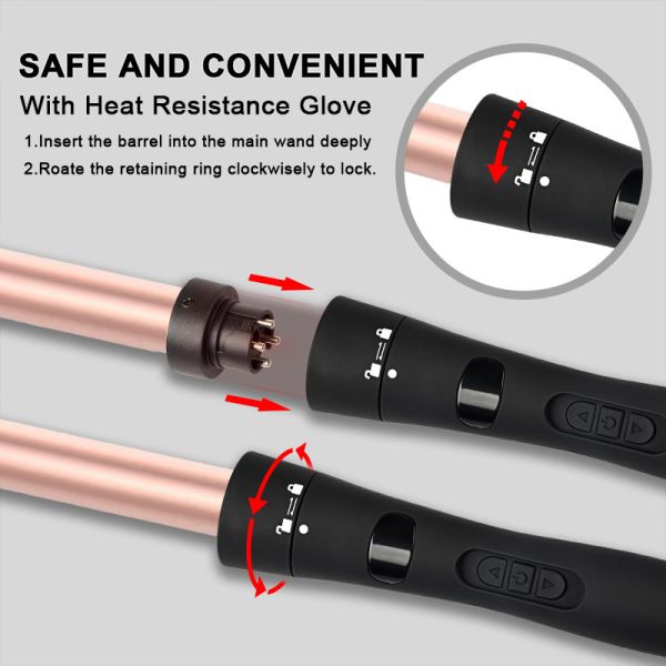 Утюга изменителя Curler волос 6 Lcd подогревателя PTC палочка Ulta автоматического главного завивая