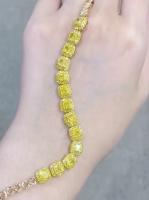 6.213ct Diamant jaune Bracelet de tennis Coussin de forme Diamants cultivés