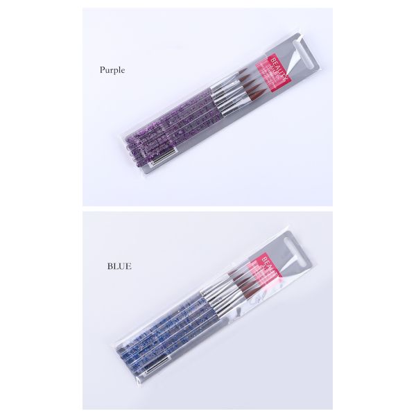 5Pcs/Set Nail Art Crystal Brush Painting Dotting Pen Carving Tips Manicure Salon Tools