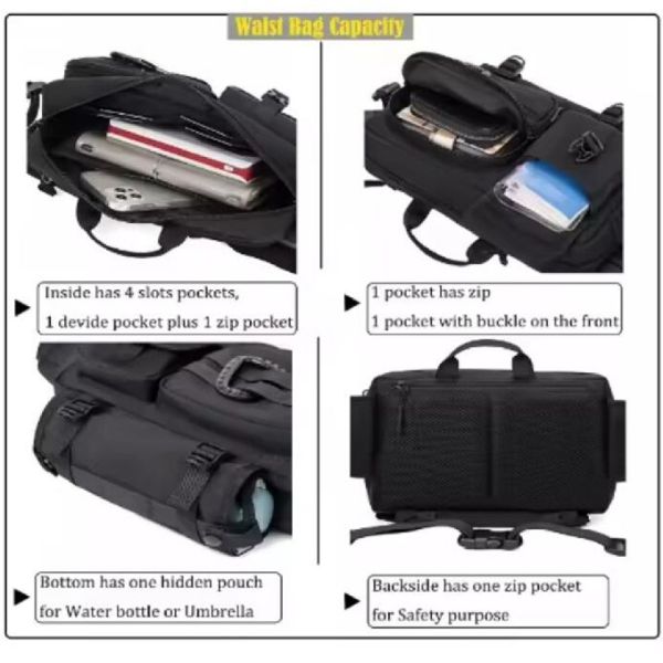 Мужской наружный кроссбоди фанни пакет универсальный пеший грудь талия сумка