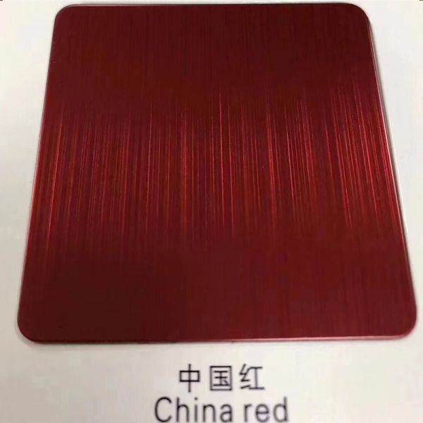 Lámina de acero inoxidable de acabado rojo cepillado a medida 2400 X 1200 resistente a la corrosión