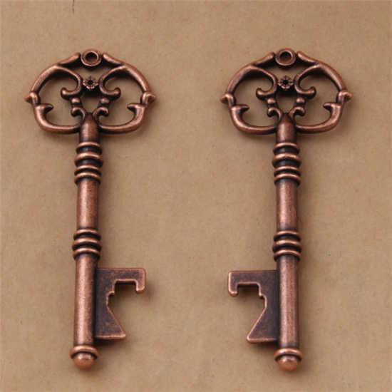 Die Casting Innovative Wedding Favor Pattern Antique Key Shape Beer Bottle Opener Keychain, Cheap Promotion Gift