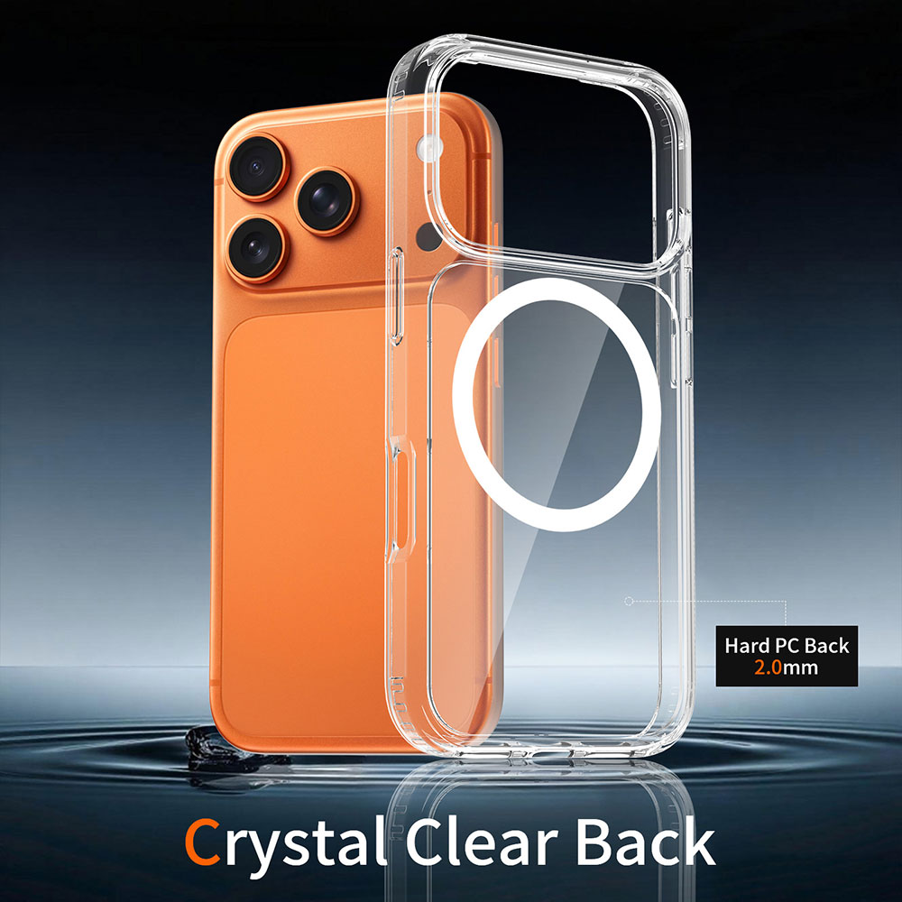 OEM ODM Custom Logo 2.0mm Thick Anti-Yellow TPU+PC Hybrid Clear Magnetic Phone Case for iPhone 18 17 16 15 Pro Max All Serie