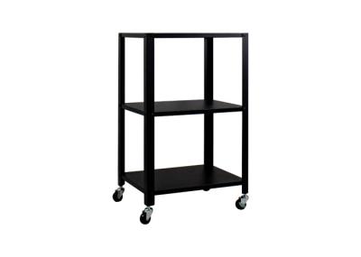 83cm Height Metal Frame Vintage Black 3 Layer Shelf With Castors