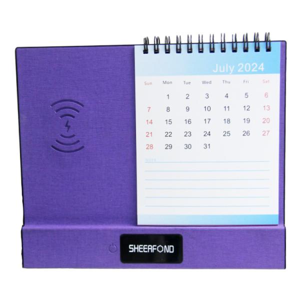 High Quality Customized 2024 Mini  Art Digital Desk -365-Day-Charging Wireless Charger Calendar