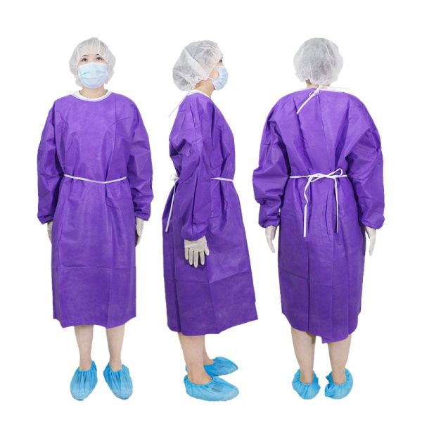 Disposable Surgical Isolation Gown with AAMI Level 1-4 Protection and PP+PE / SMMS Material for Superior Fluid Impermeability