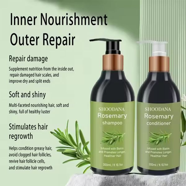 Natural Organic Hair Growth Care Set Anti-Hair Loss Rosemary Shampoo and Conditioner