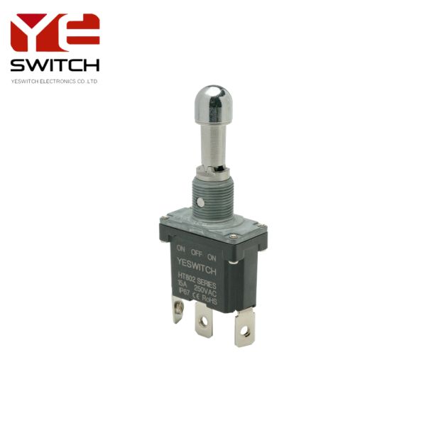 ON-OFF-ON Industrial Metal Toggle Switch Single Pole With Outer Screw Terminal 