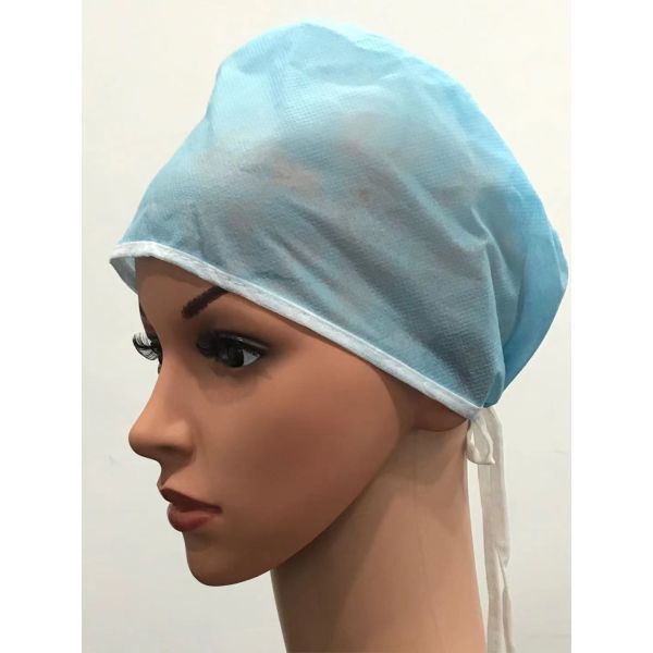 SMS Disposable Non Woven Cap Elastic Non Woven Surgical Cap
