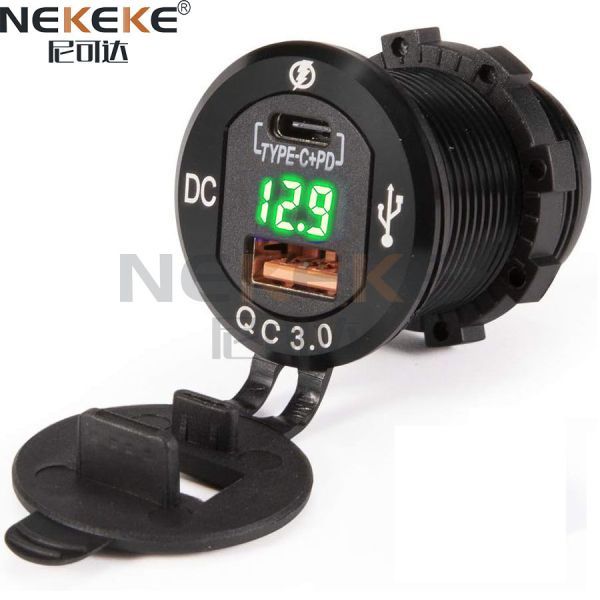 Waterproof Marine Power Socket with QC3.0 Fast Charging and ABS Material for 12V/24V Vehicles