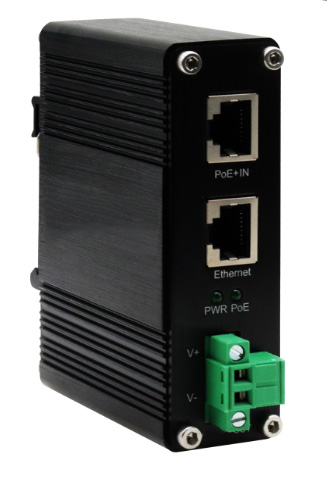DIN-Rail Industrial 802.3at Gigabit PoE Splitter Выходное напряжение 9VDC