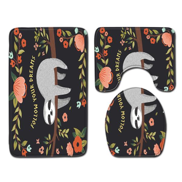 Creative Cute Cat Toilet Mat Set Personalized Dog Toilet Tank Cover Set