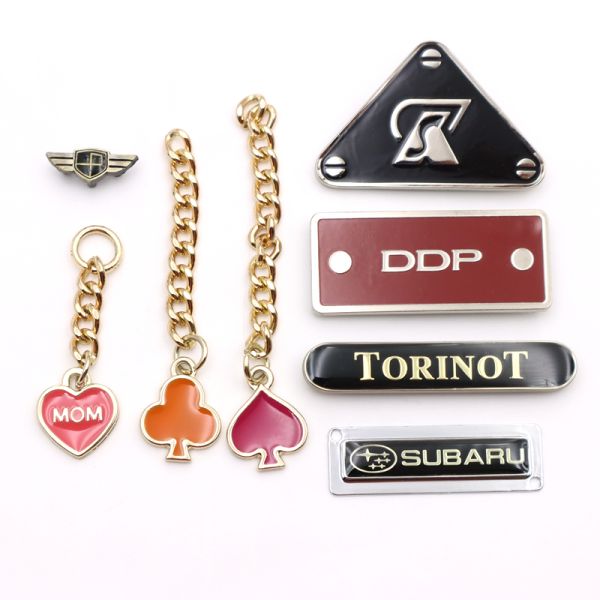 Slim Enamel Name Plates Oval Custom Logo Tags For Handbags And Bag