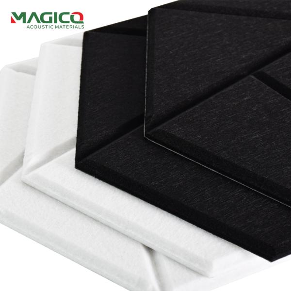 Améliorez l'insonorisation avec les panneaux acoustiques en fibre de polyester, panneaux muraux acoustiques en fibre PET conçus en style 3D pour les intérieurs modernes