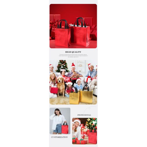 Customized Color Non-Woven Laminated Shopping Bag with Golden Color and Handle Length