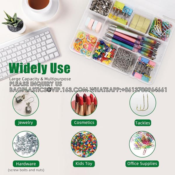 Girds Clear Plastic Organizer Box Storage For Washi Tape Tackle Box Jewelry Crafts Organizer, Container
