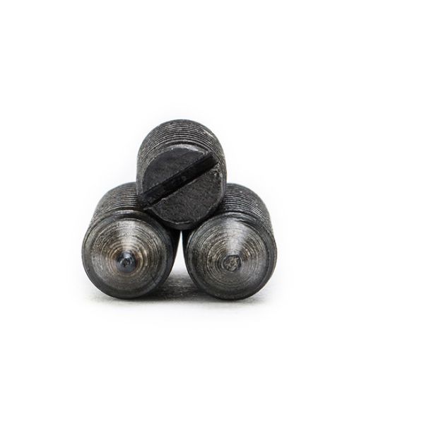 ISO7434 Black Oxide Alloy Steel Slotted Drive Cone-Point Headless Screws