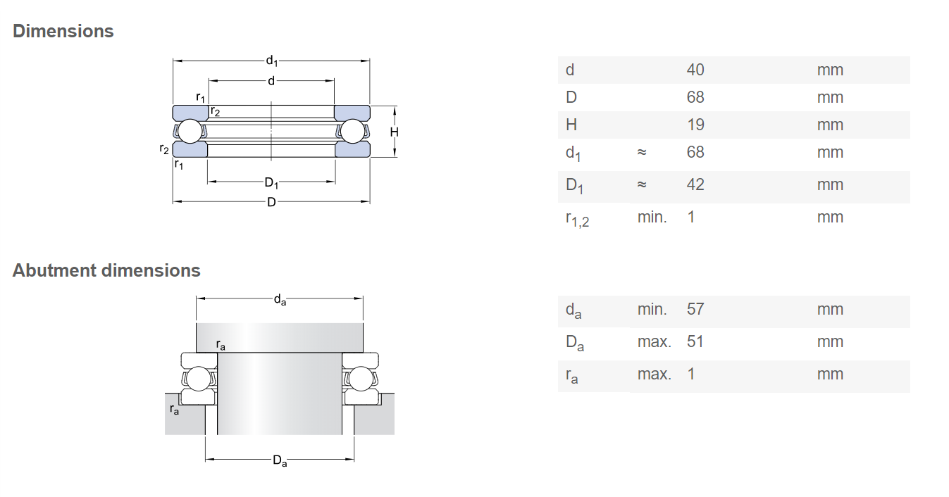 51208 51209 51210 Single Direction Thrust Ball Bearing SKF For Automobile Steering Pin