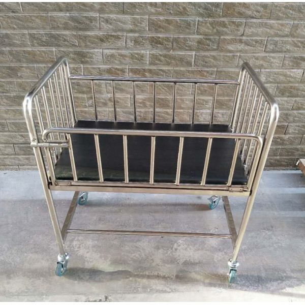 304SUS Hôpital berceau bébé berceau bébé lit chariot de lit panier avec quatre rouleaux