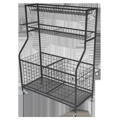 Removable Black Sports Equipment Storage Rack For Ball Medicine