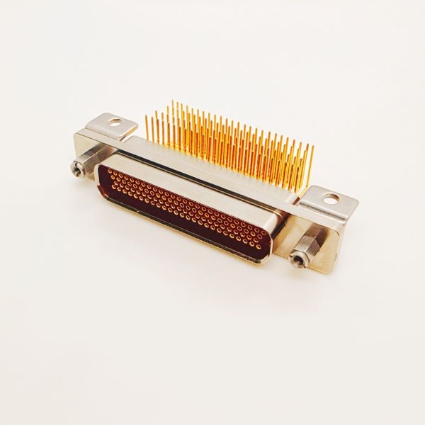 100 Pin 1.27mm Pitch Female Right Angle Micro D Connector J30J-100ZKW-J for High-Density PCB Mount