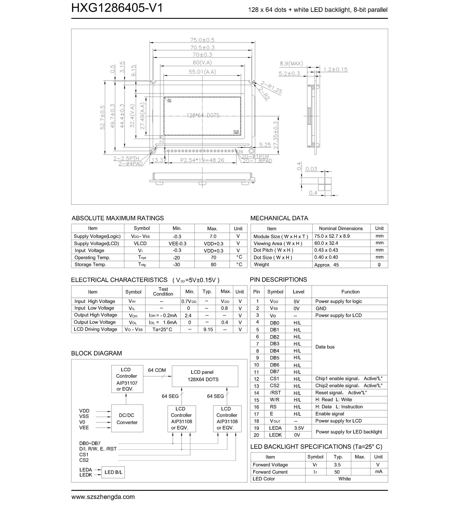 192*64 ставит точки график ST7920 ST7921 Monochrome модуль LCD с освещает контржурным светом