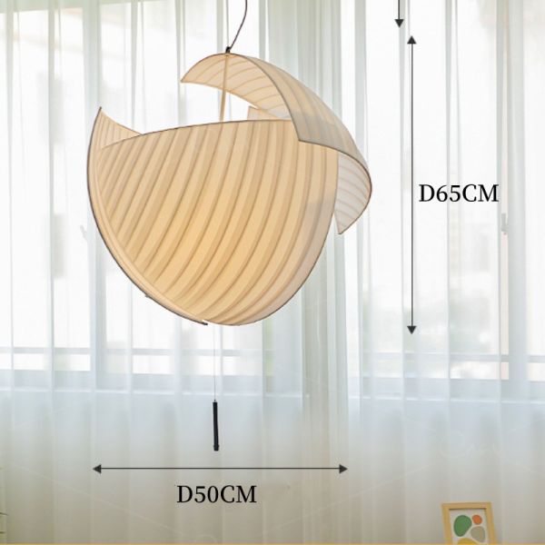 Nordic Fabric Cloth Irregular Molding Bud Pendant Light Wabi-sabi White Art Chandelier