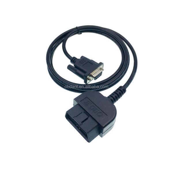 Lightweight AOTAI RS232 DB 15 Pin OBD II 16 Pin Male to DB15 Female Adapter Cable Auto OBD To DB15 Length 50cm/custom