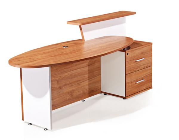 Oil - Proof Melamine Chipboard Office Reception Table Golden Walnut Color SGS BV